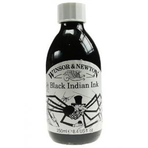 Black Indian Drawing Ink W&N 250ml