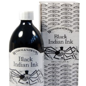 Black Indian Drawing Ink W&N 500ml