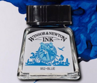 Blue W&N Drawing Ink 14ml