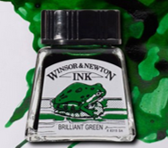 Brilliant Green W&N Drawing Ink 14ml