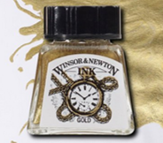 Gold W&N Drawing Ink 14ml