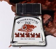 Nut Brown W&N Drawing Ink 14ml
