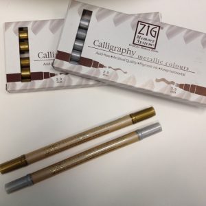 Calligraphy Metallic Double Ended Marker 2.0mm & 3.5mm - Gold